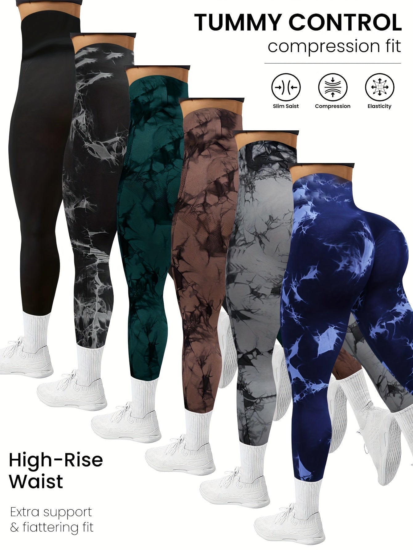 pack de 6 leggings de sport femme