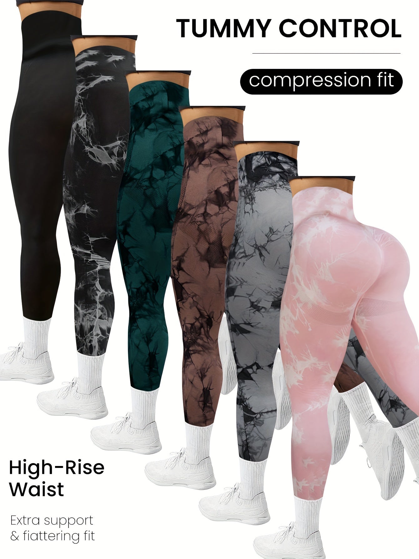 pack de 6 leggings de sport femme